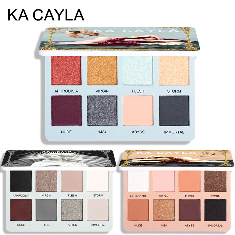 KA CAYLA 8 Colors Eyeshadow Palette EVA Matte Pearl Glitter Eyeshadow Palette