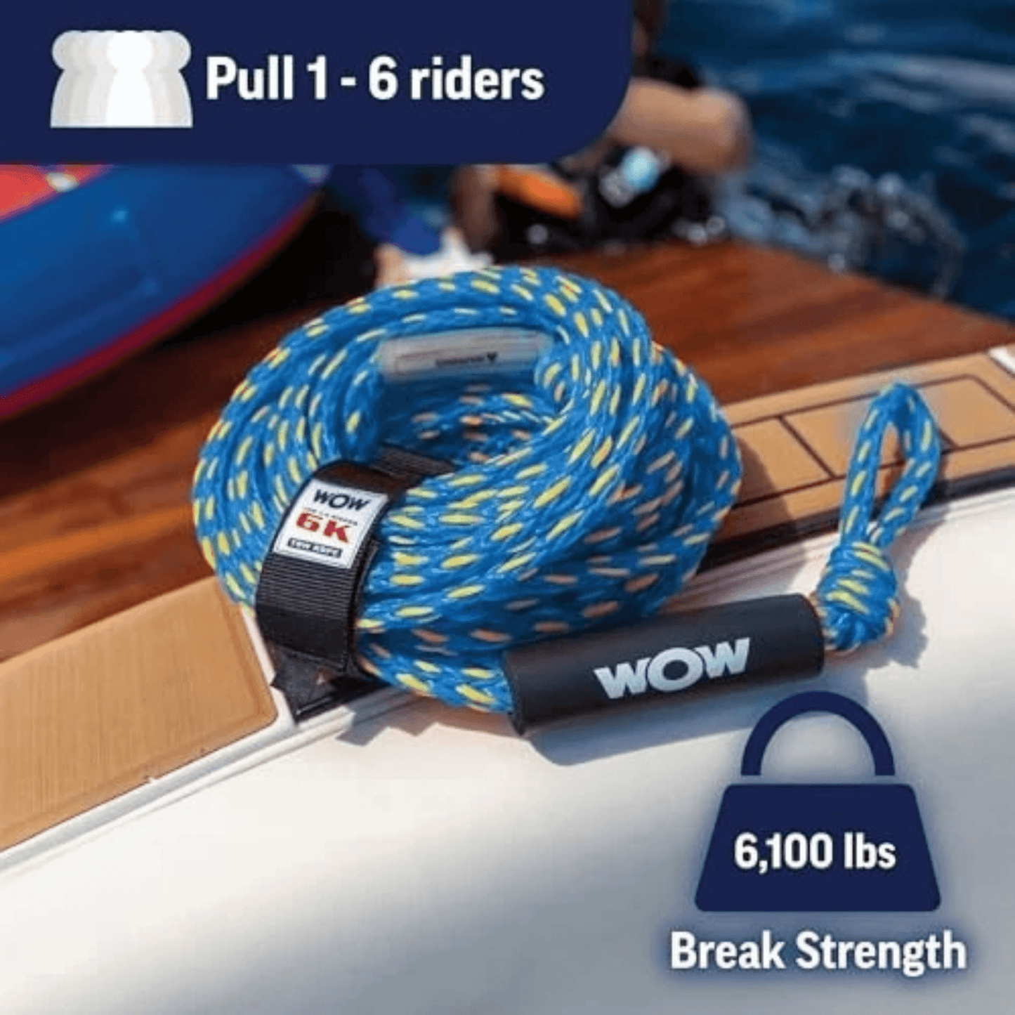 WOW Watersports 6K 60' Tow Rope w 6100 Lbs Break Strength