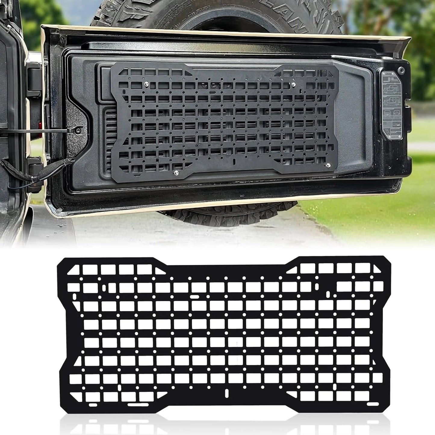 JK&JL Tailgate Tactical Panel for Wrangler Tailgate Tool Kit/JL Organizer Racks Compatible with Jeep Wrangler 2007-2022 JK JKU &