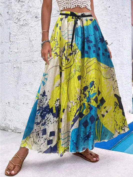 Women's Bohemian Print A-Line Skirt