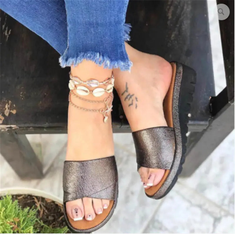 Comfortable Wedge Heel Mid-Heel Women's Sandals