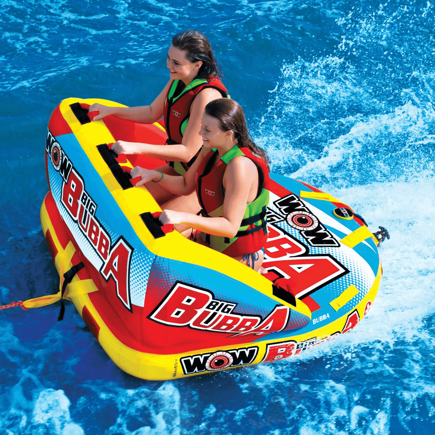 WOW Watersports Big Bubba Hi Vis 2 Person Towable Water Tube For River and Lake