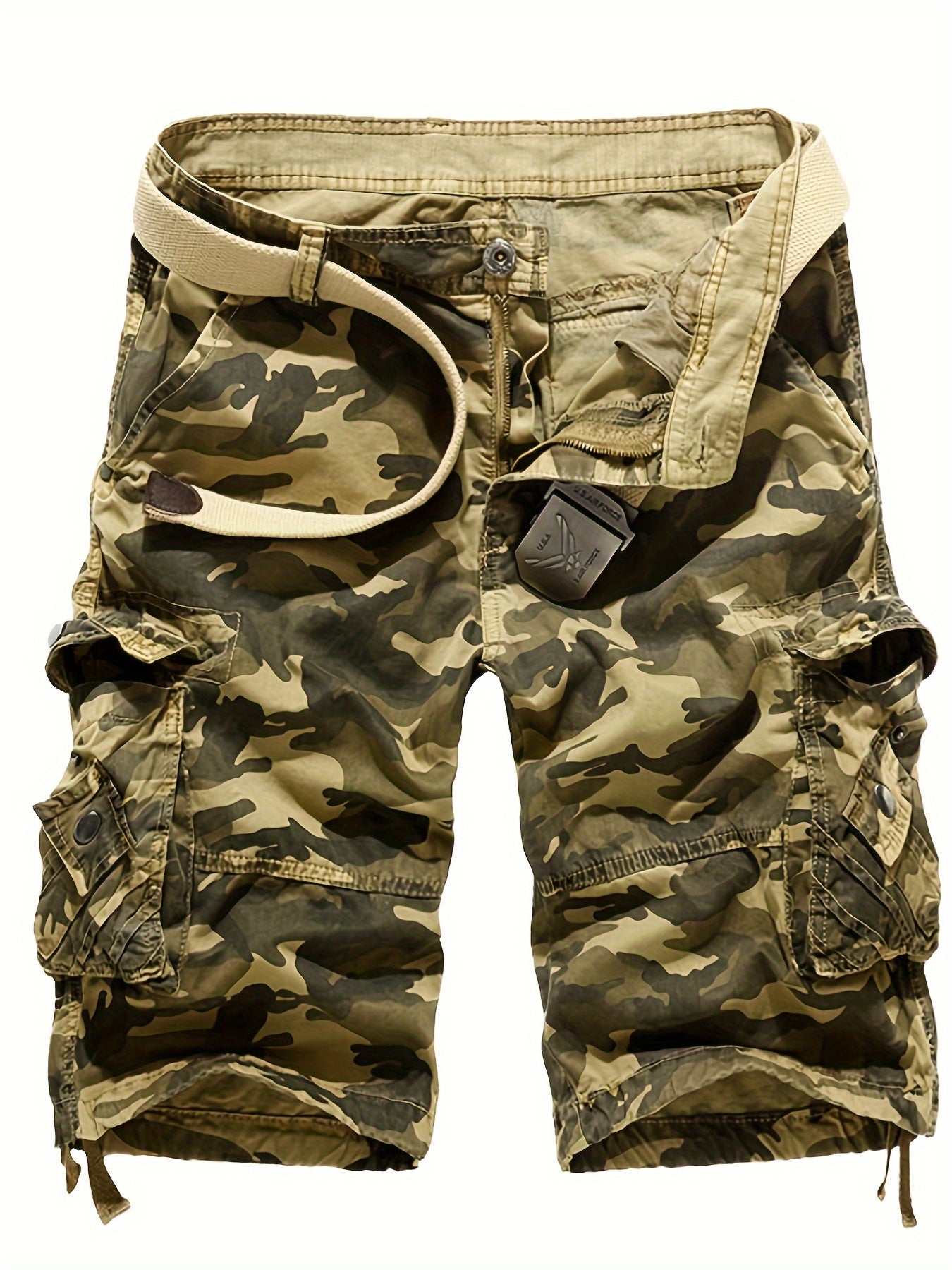 Mens Relaxed Fit Cotton Cargo Shorts  Summer Style