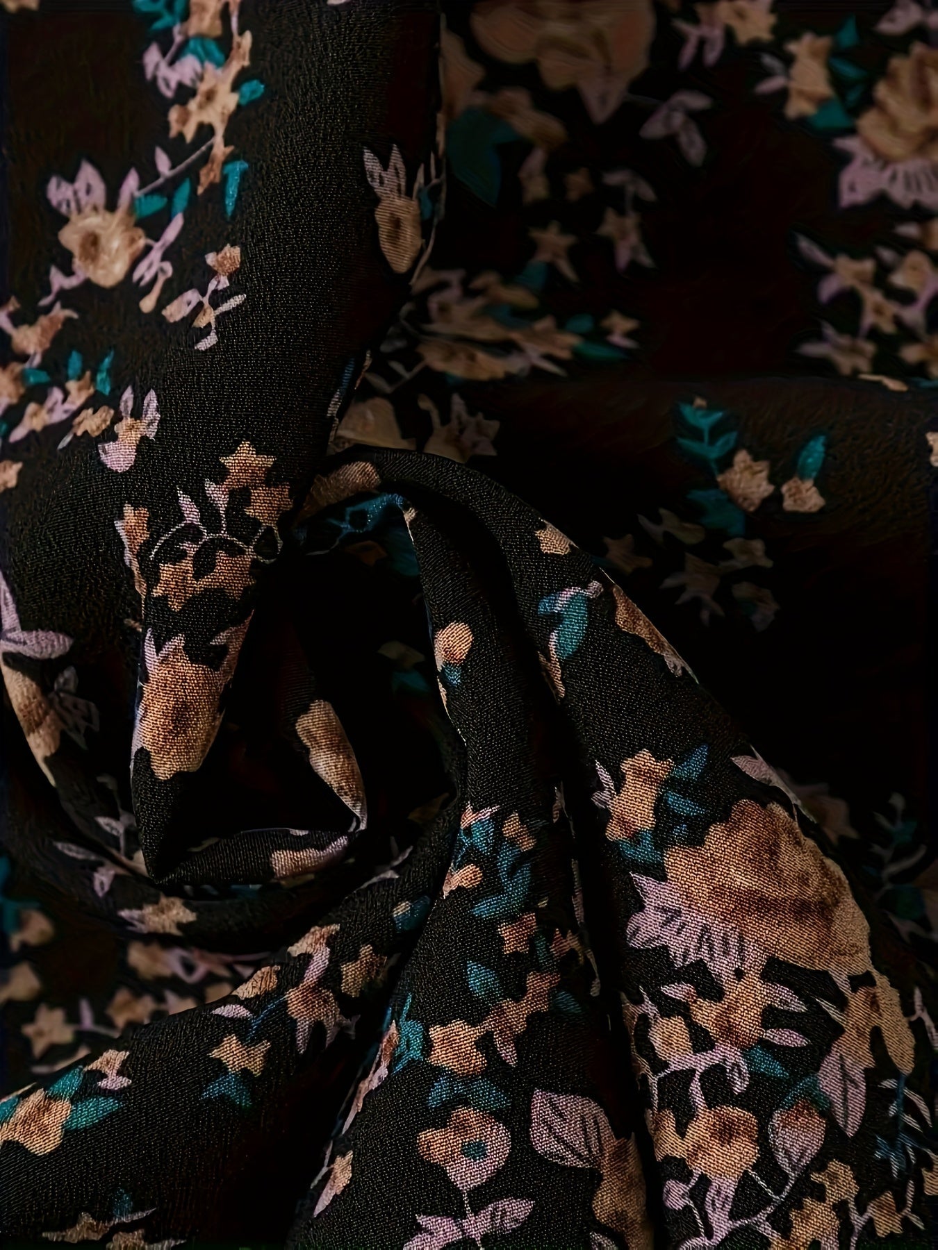 Woman's Floral Print Pleated A-Line Skirt