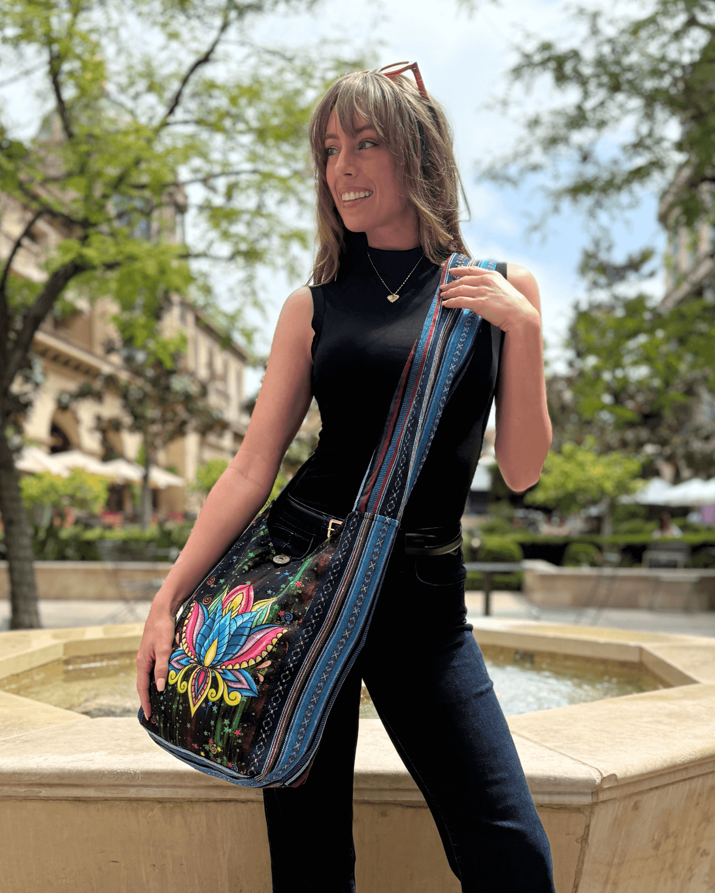 Kathmandu Collection Lotus Handmade Hobo Bag