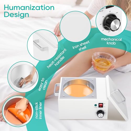 Flngr 5.5Lbs Professional Wax Warmer for Hair Removal with 0-120C Temperature Control, Large Wax Pot for Salon and Self-use, Gift