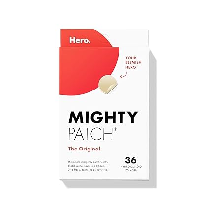 Mighty Patch™ Original – 36 Count | Hydrocolloid Acne Spot Stickers for Zits & Whiteheads | Hero Cosmetics Overnight Treatment