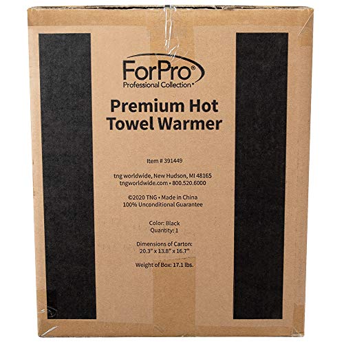 ForPro Professional Collection Premium Hot Towel Warmer, 23L Extra Large Capacity, Two Stainless Steel Racks, Black