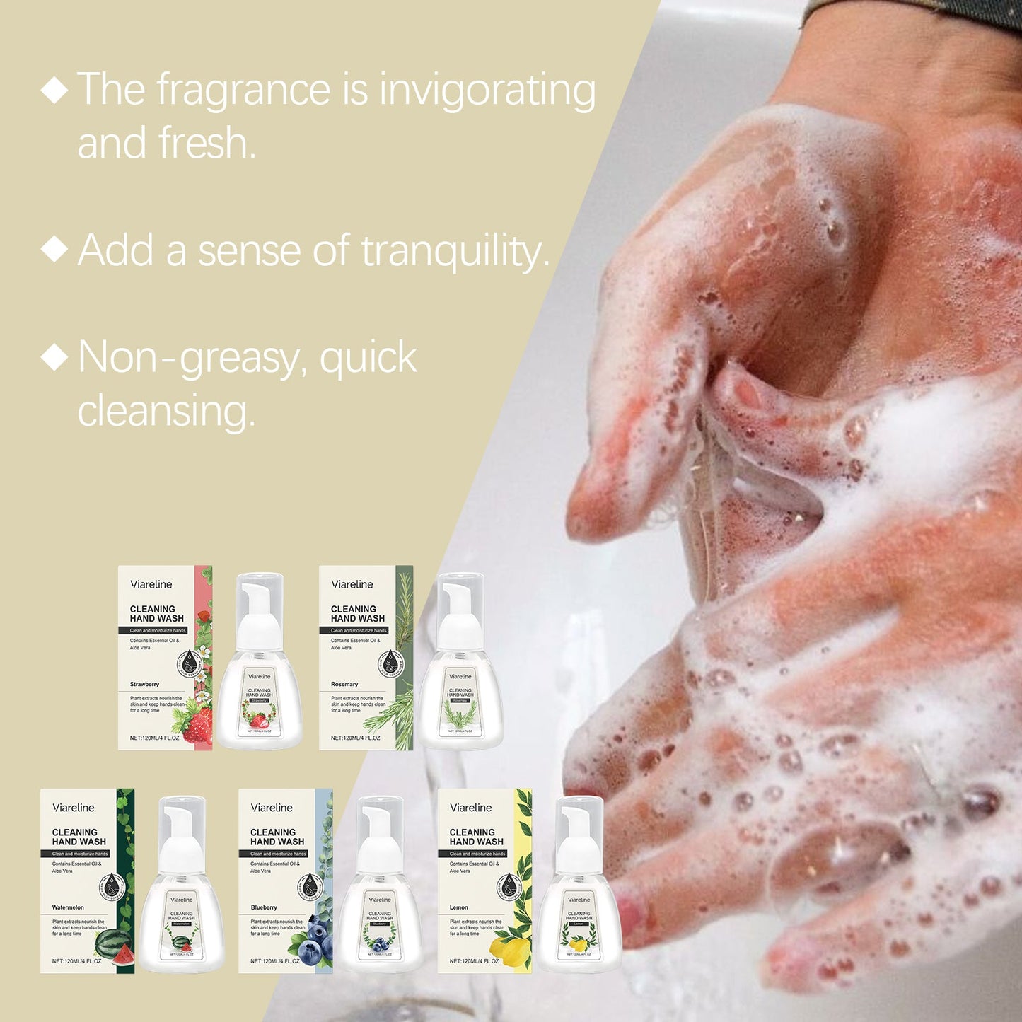 Foaming Hand Sanitizer (Lemon Flavor) Gentle Cleansing, Soothing Decontamination, Moisturizing Care Hand Cleansing Foam