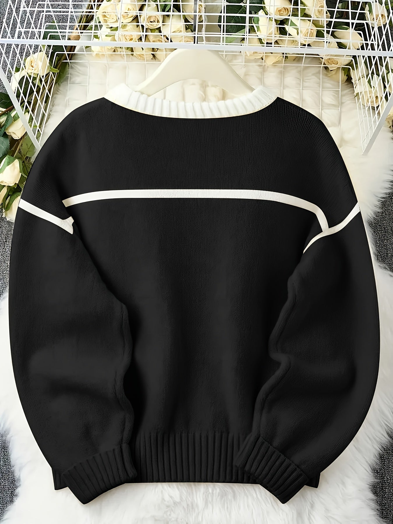 Elegant Plus Size Loose Fit Cozy Knit Sweater