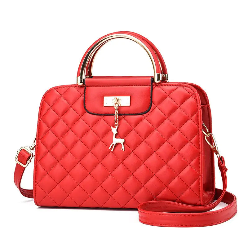 Fashionable Women's PU Leather Quilted Shoulder Bag