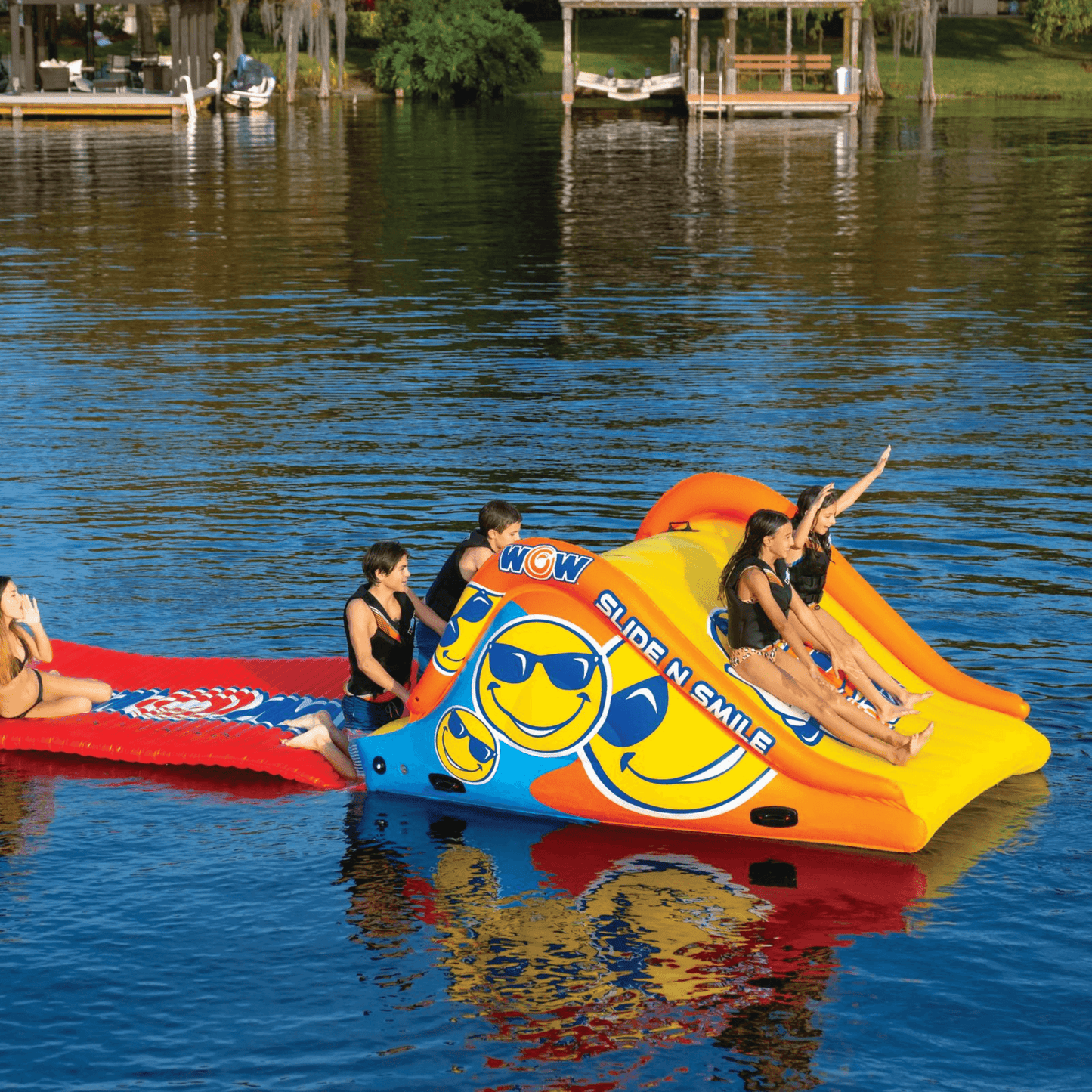 WOW Watersports Slide and Water Walkway Slide N Smile Combo