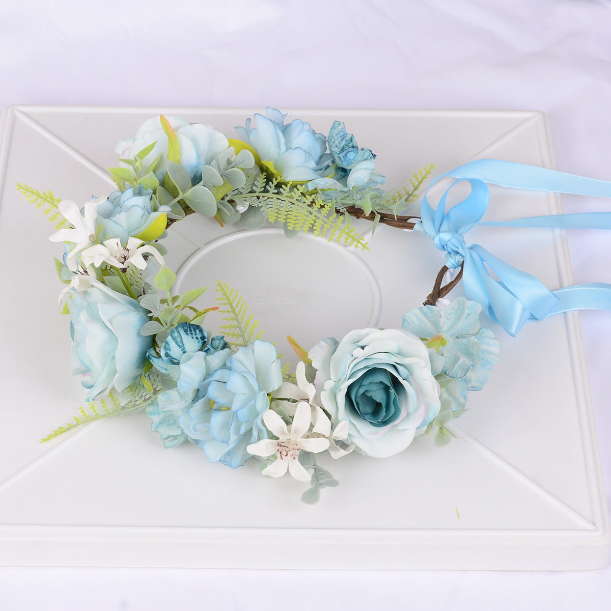 Flower Wreath Simulation Flower Leaves Hair Strap Photography Retro Hanfu Bridal Girl Flower Wreath Headwear