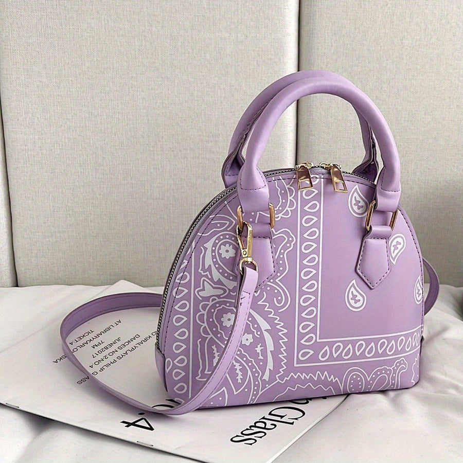 Chic Colorful Printed Mini Shell Crossbody Bag for Her