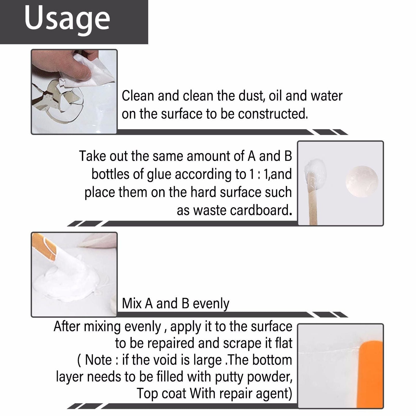 Jaysuing Tile repair agent ceramic paste tile glue adhesive toilet marble pit glaze repair agent