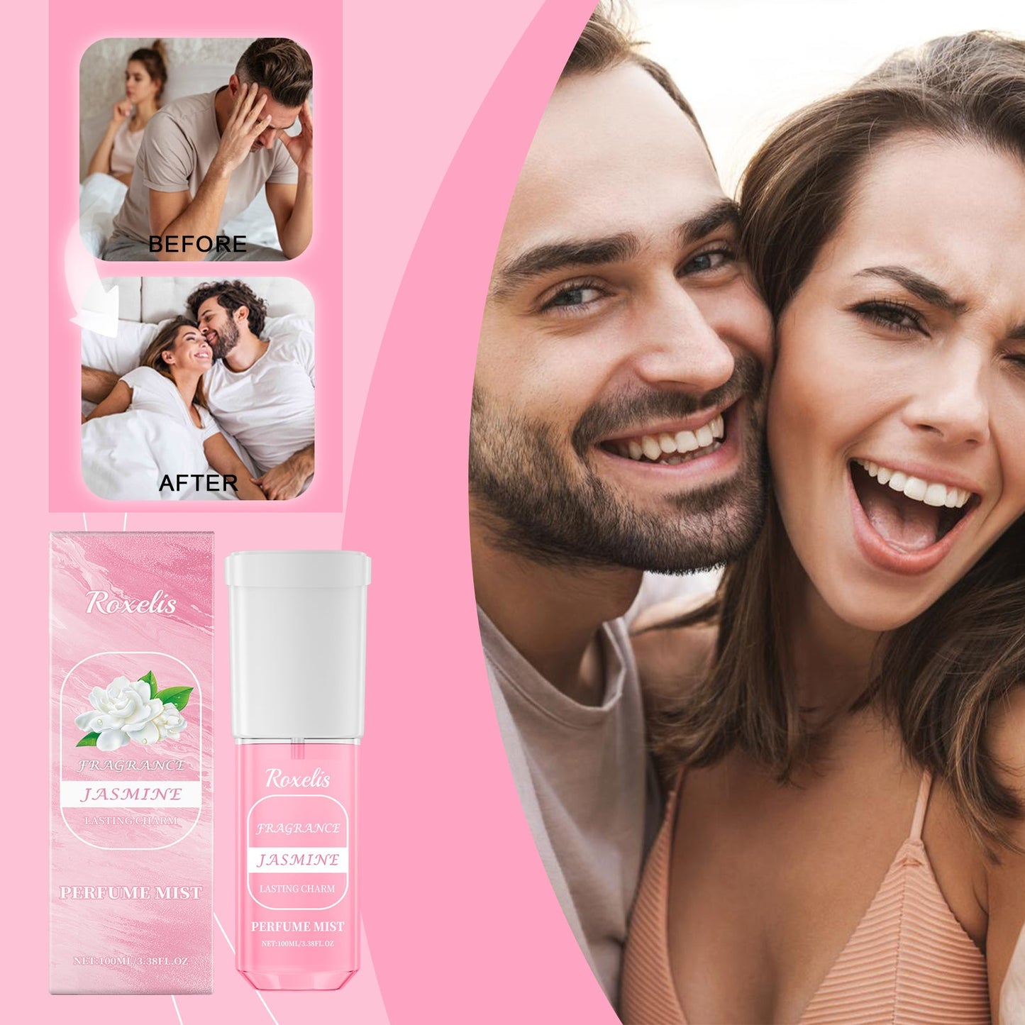 Jasmine Perfume Spray Light Fresh Lasting Fragrance Exudes Charm Portable Niche Body Perfume Spray