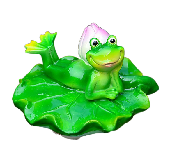 Floating Frog and Fish Pond Scenery Water Surface Decoration Water Fountain Resin