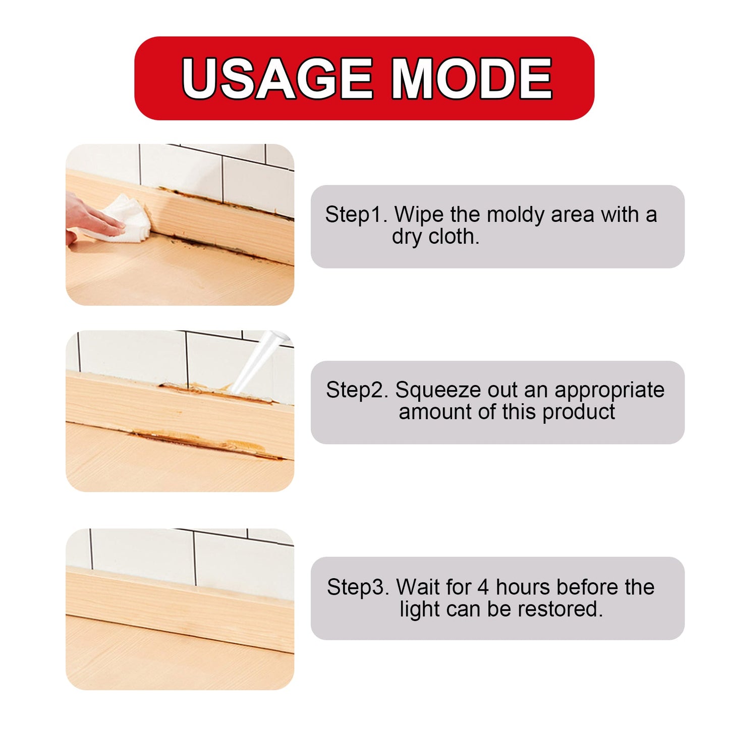 JUE-FISH Mildew Remover Gel Wall Stain Cleaner Kitchen Tile Crevices Mildew Remover Wall Multi-Effect Mildew Inhibitor