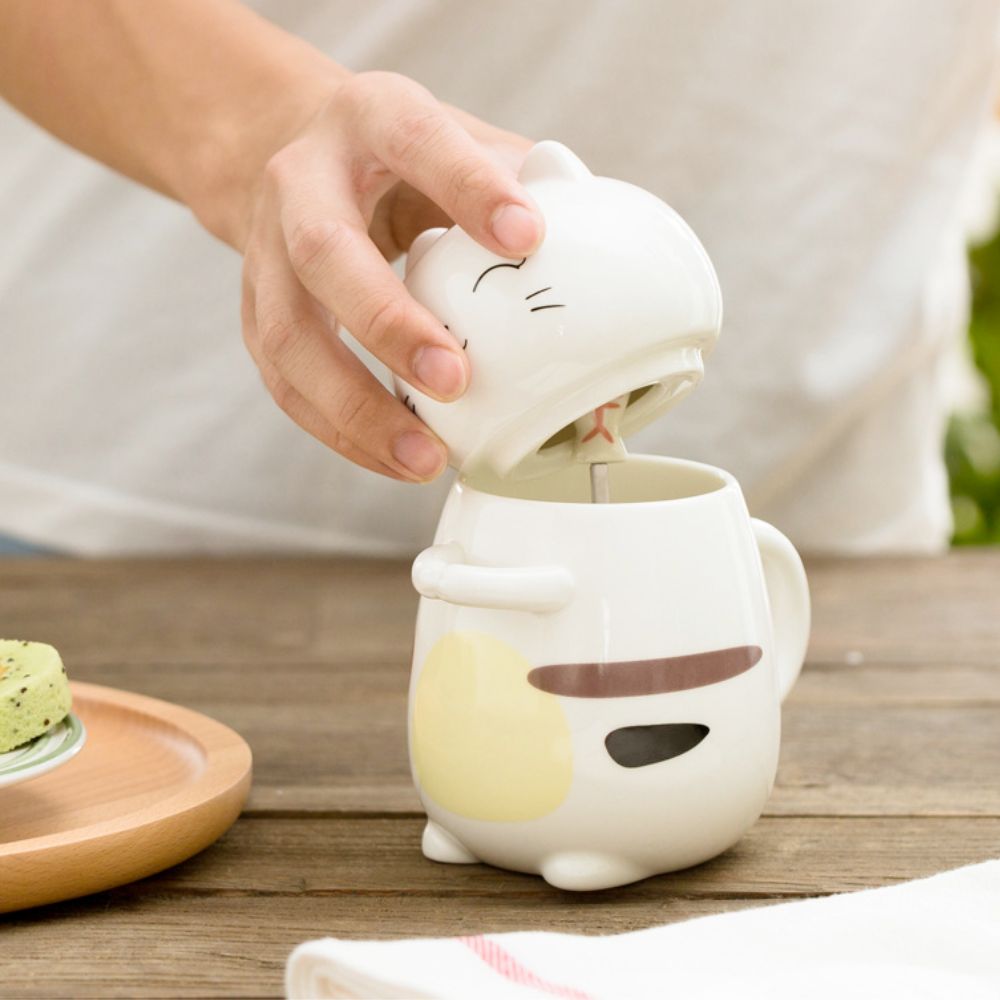 3D Cat Mug with Spoon Set