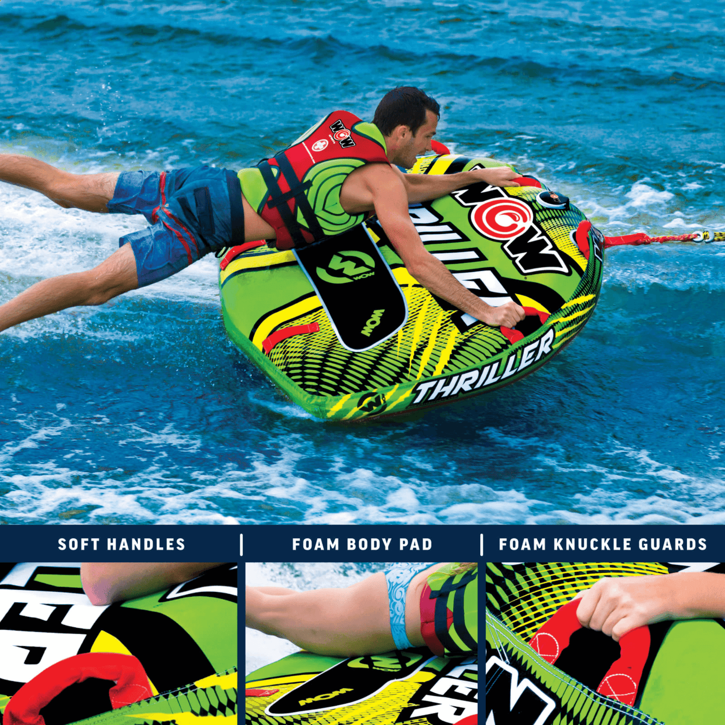 WOW Watersports Big Thriller 1 Person Inflatable Towable Deck Tube