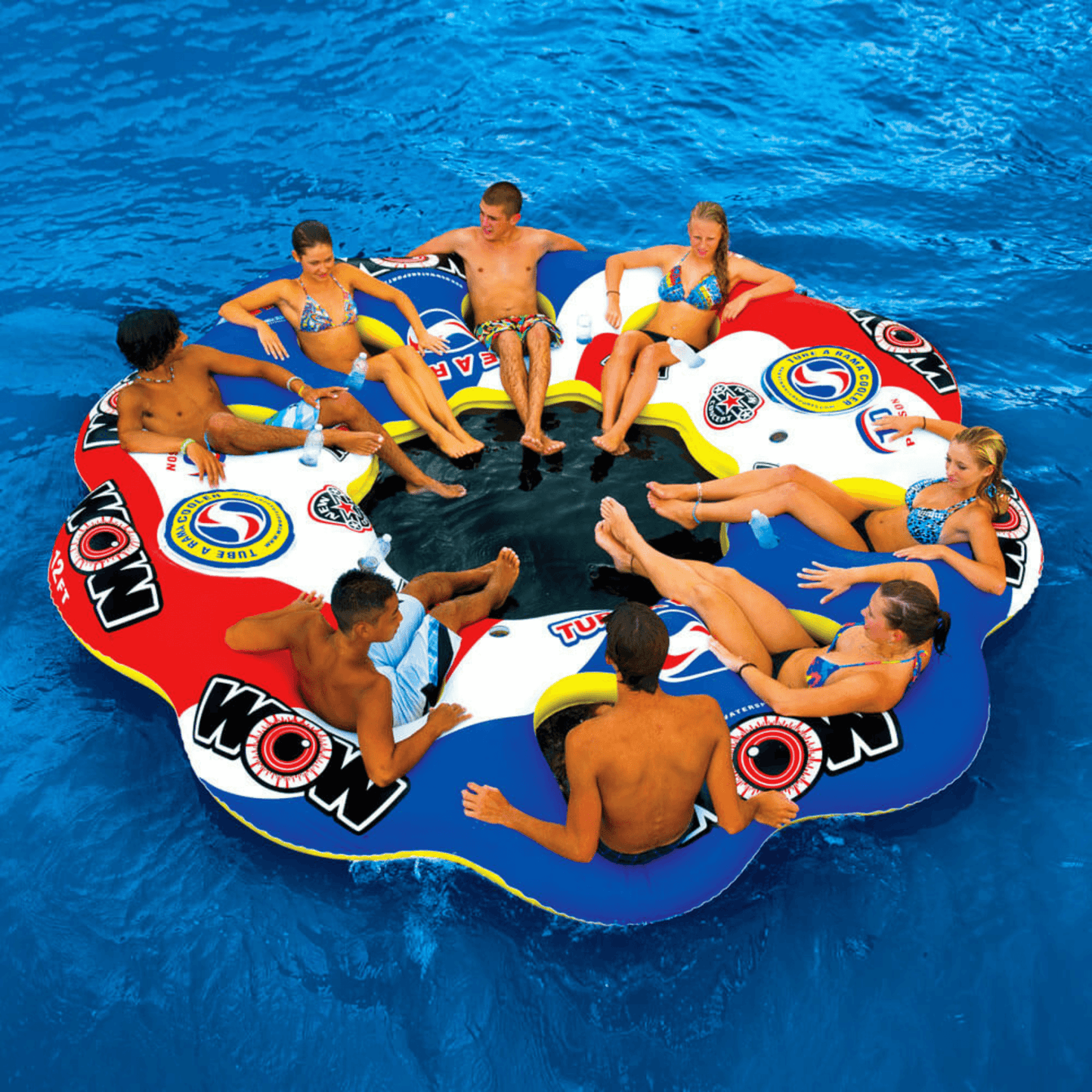 WOW Watersports 10 Person Tube A Rama w 2 Large Built-In Coolers and 8 Cup Holders