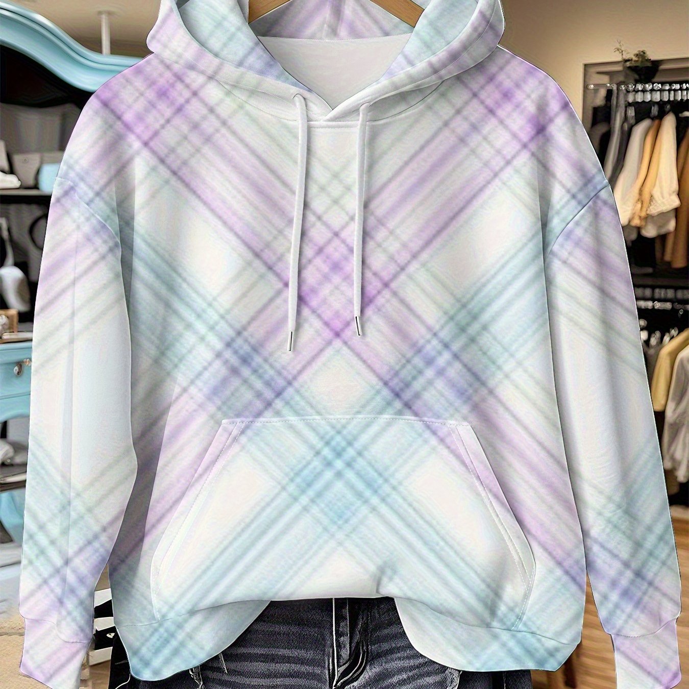 Pastel Gradient Hoodie Stretchy Soft  Versatile Streetwear