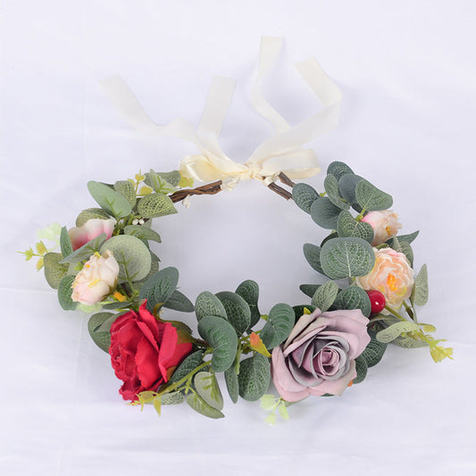 Forest Women's Wreath Fabric Flower Vine Hair Accessories Outdoor Scenic Area Dance Independence Day Wreath Headwear