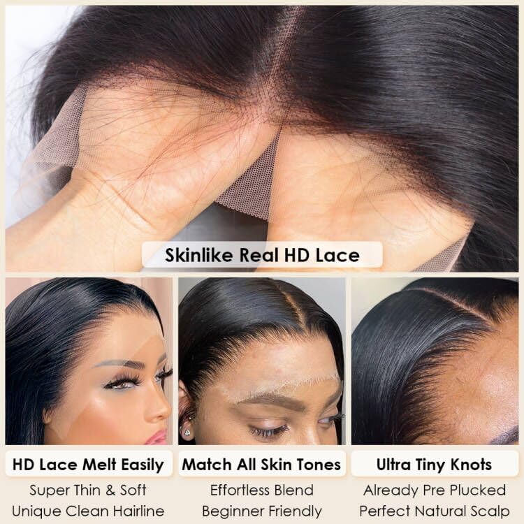 Flady 12 inch Straight Bob Wig Human Hair 13x4 HD Frontal Lace Wig Short Bob Wigs for Women Glueless Bob Lace Front Wigs Human Hair Pre Plucked 150% Density Natural Black Color