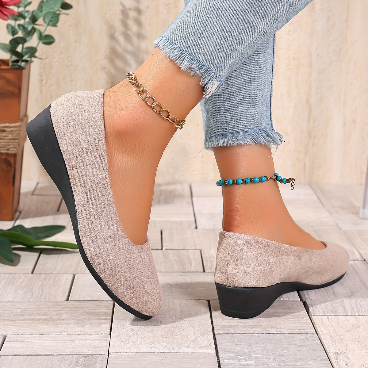 Elegant Low Heels Cushioned Non Slip Versatile Shoes