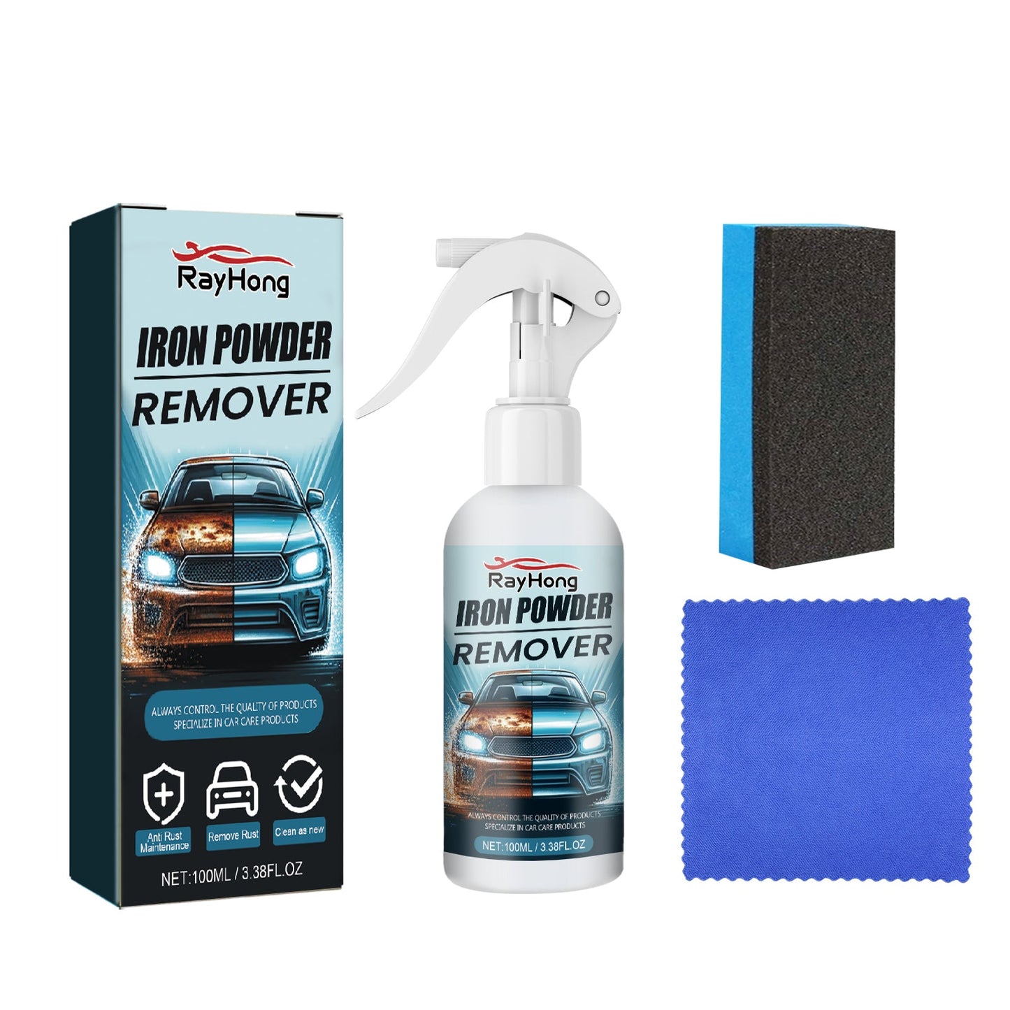 Iron Powder Remover, Car paint tire rust cleaning agent decontamination rust removal renovation