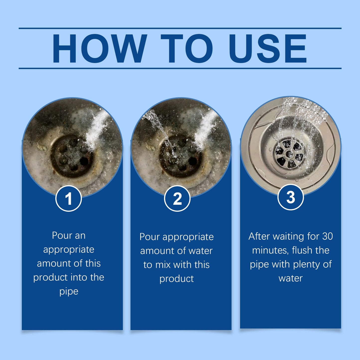 JAKEHOE drain Unclog cleaner, kitchen toilet sink drain clog unclog cleaner