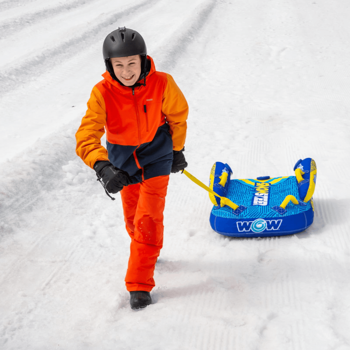 WOW Watersports SnowSteer Snow Sled with Lying Position for Easy Sledding