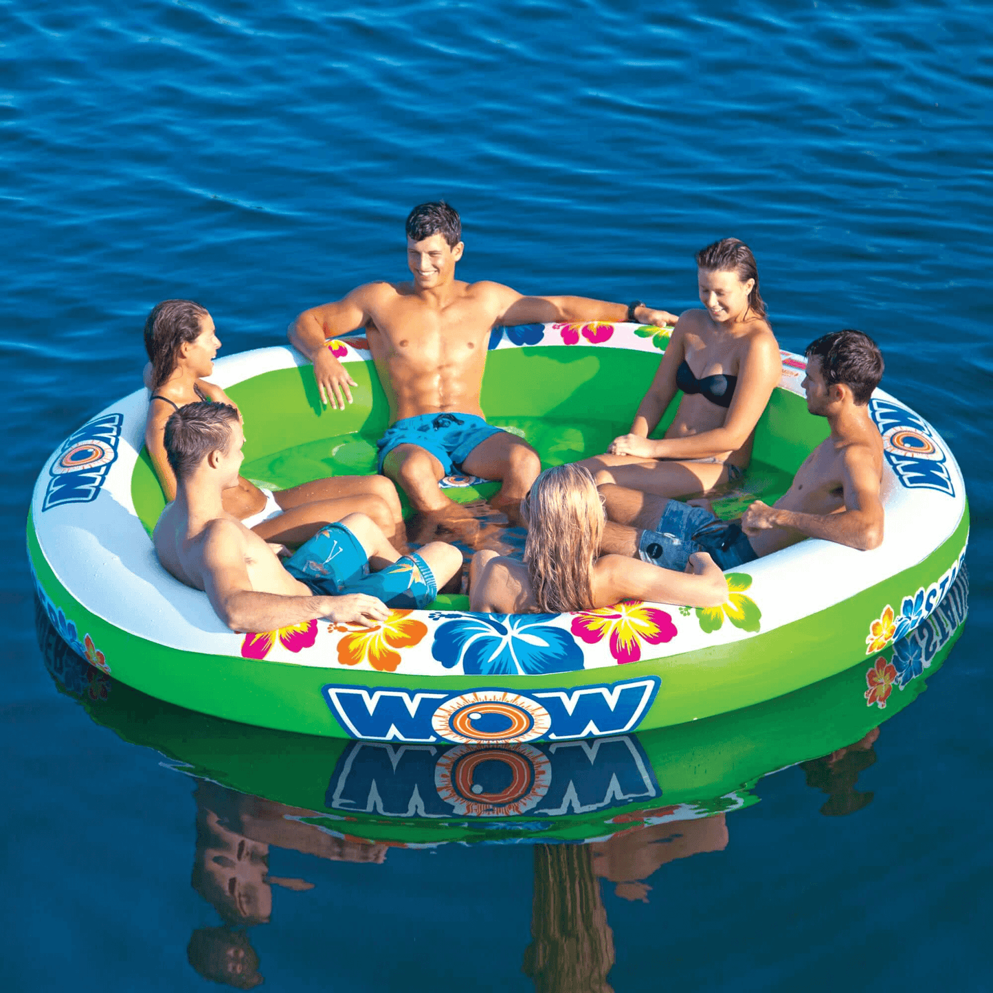 WOW Watersports Floating 6 Person Water Lounge & Island - Stadium Islander w Backrest