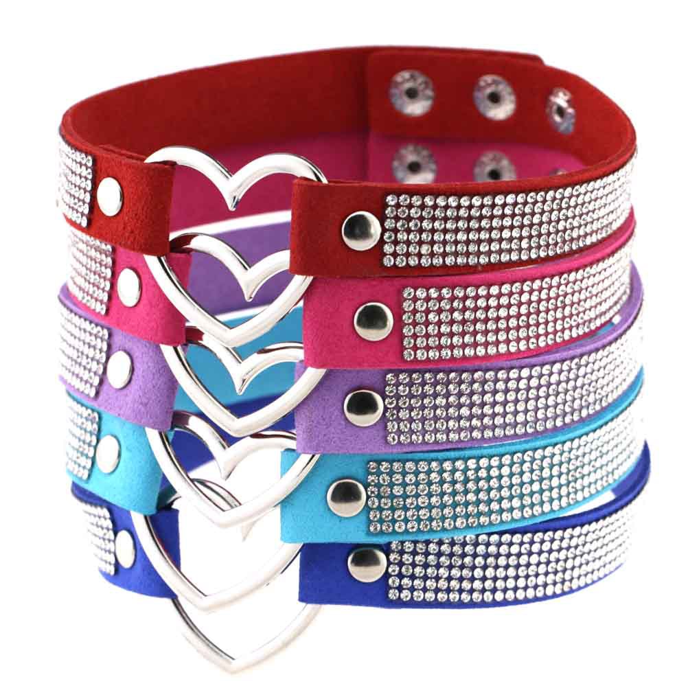 Japan's Harajuku Soft Girl Black Rhinestone Peach Heart Love-Shaped Collar Women's Neck Strap Collarbone Necklace Short