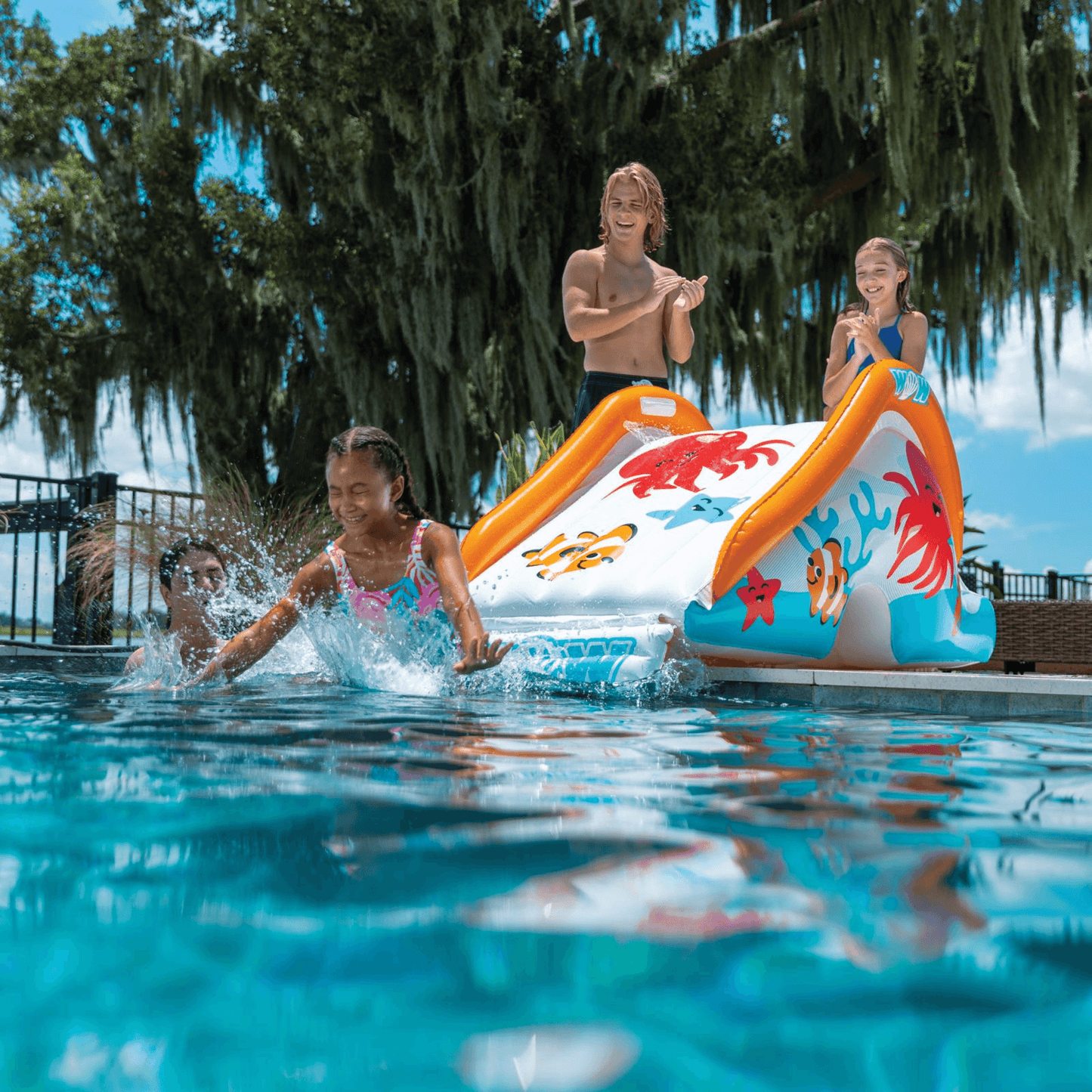 WOW Watersports Swirl Splash Pad Slide (Slide Only) with Inflated Side Rails