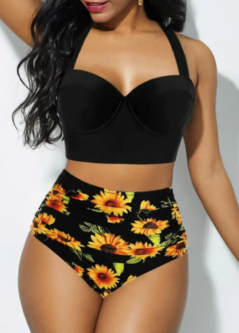 Women's Plus Size High Waist Sexy Bikini Swimsuit