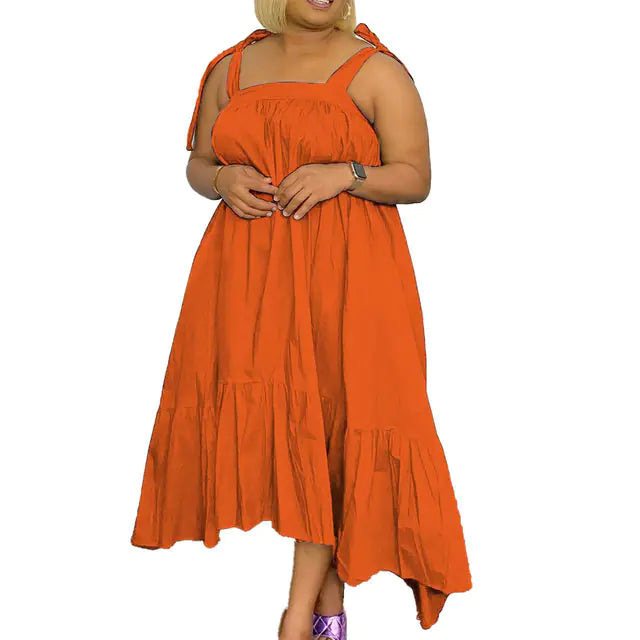 Autumn Women's Sexy Solid Color Plus Size Dress