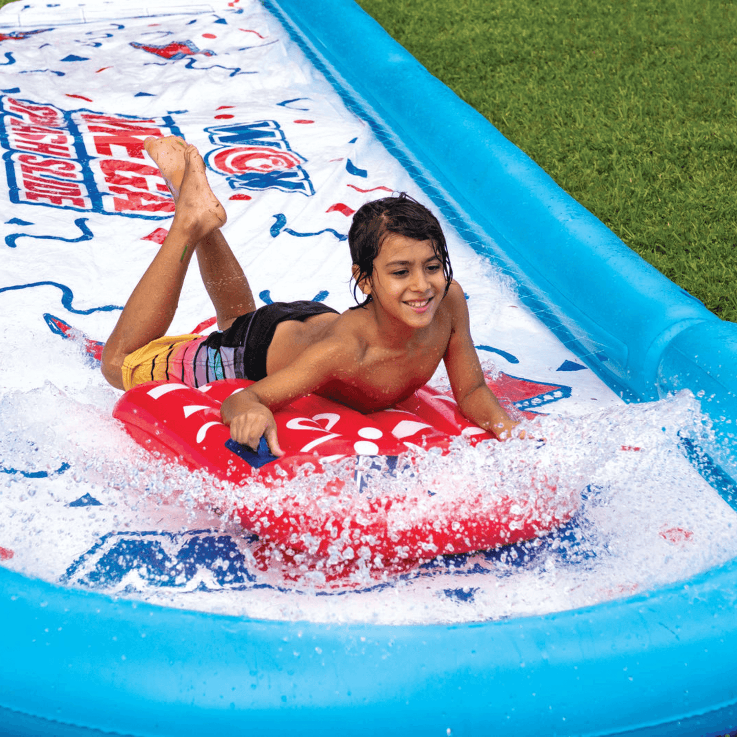 WOW Watersports 25 Ft Mega Backyard Slide w Splash Pool and High Side Walls