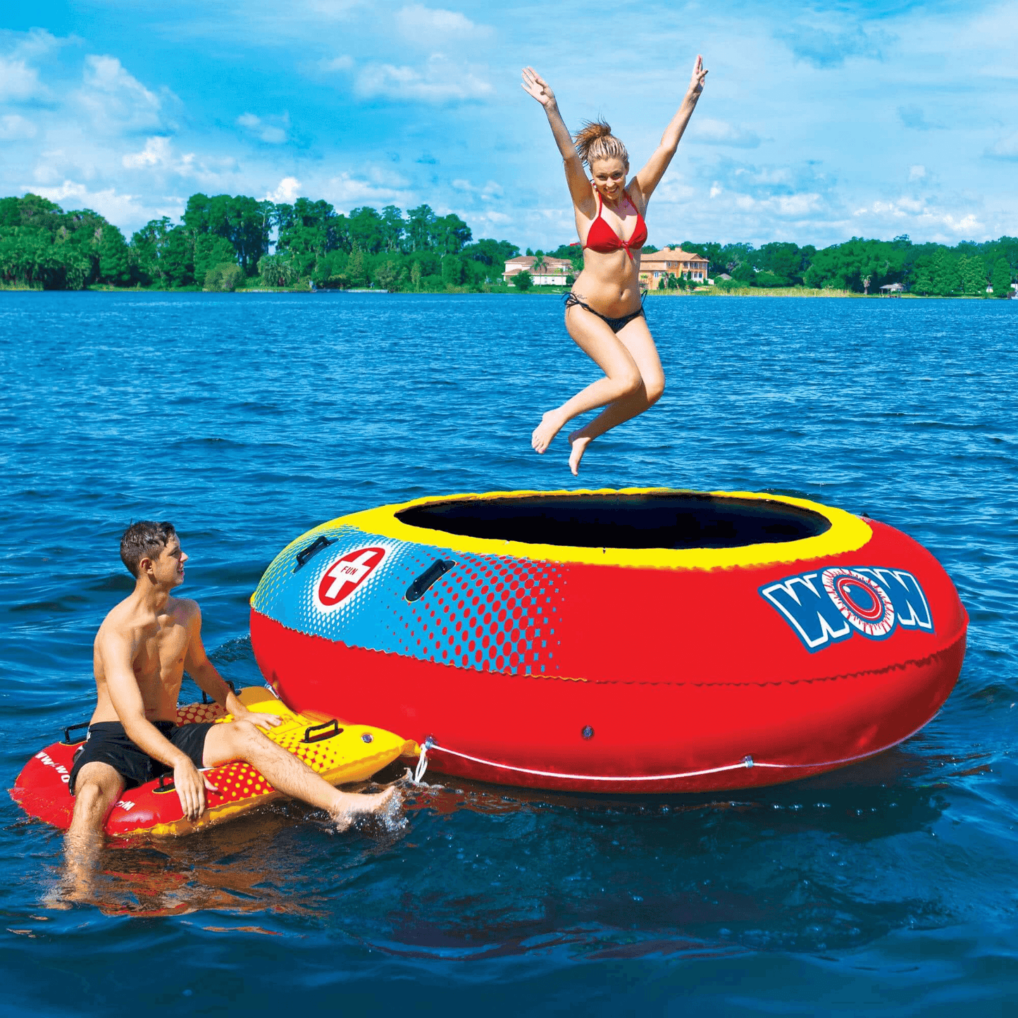 WOW Watersports Bouncer Inflatable Floating Trampoline and Boarding Platform