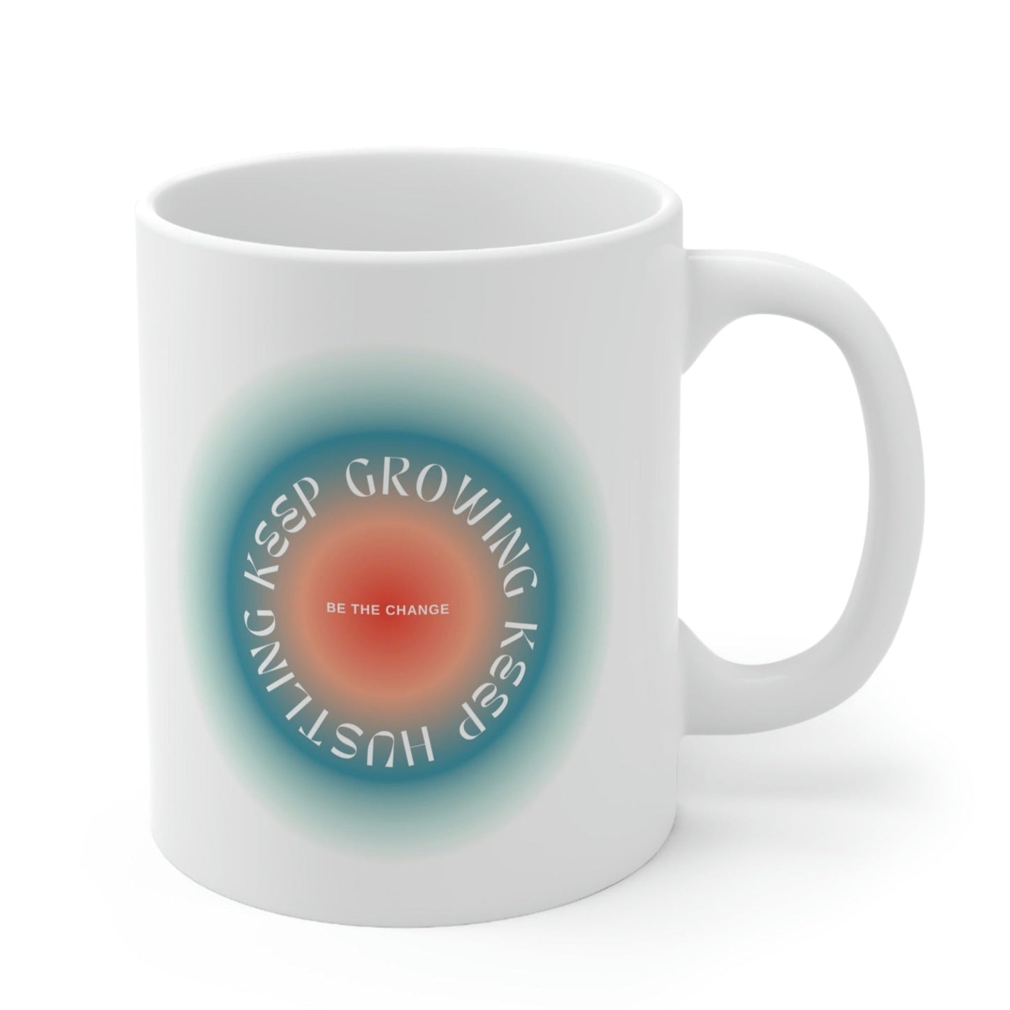 Keep Growing, Keep Hustling Blue Mug