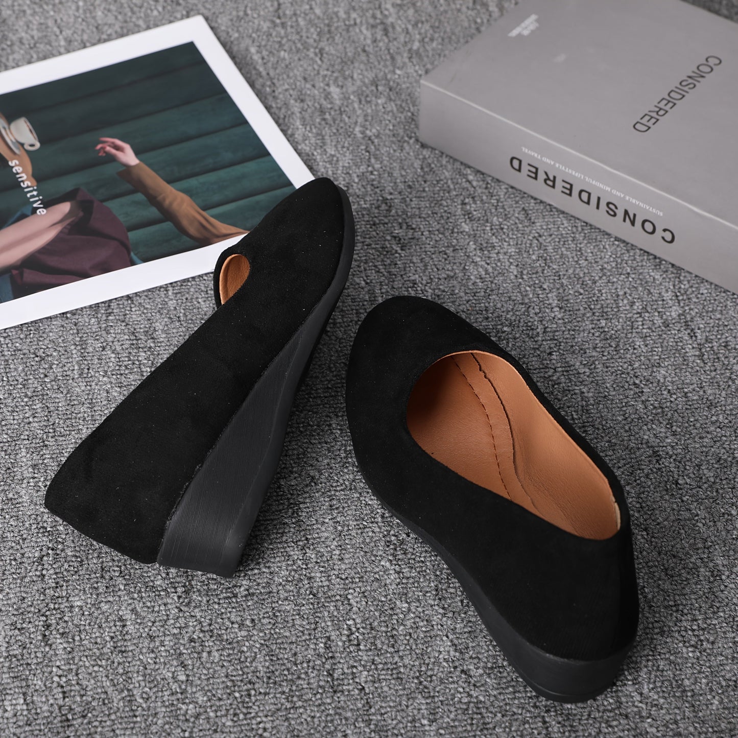 Elegant Black Comfort  Style Slip On Loafers