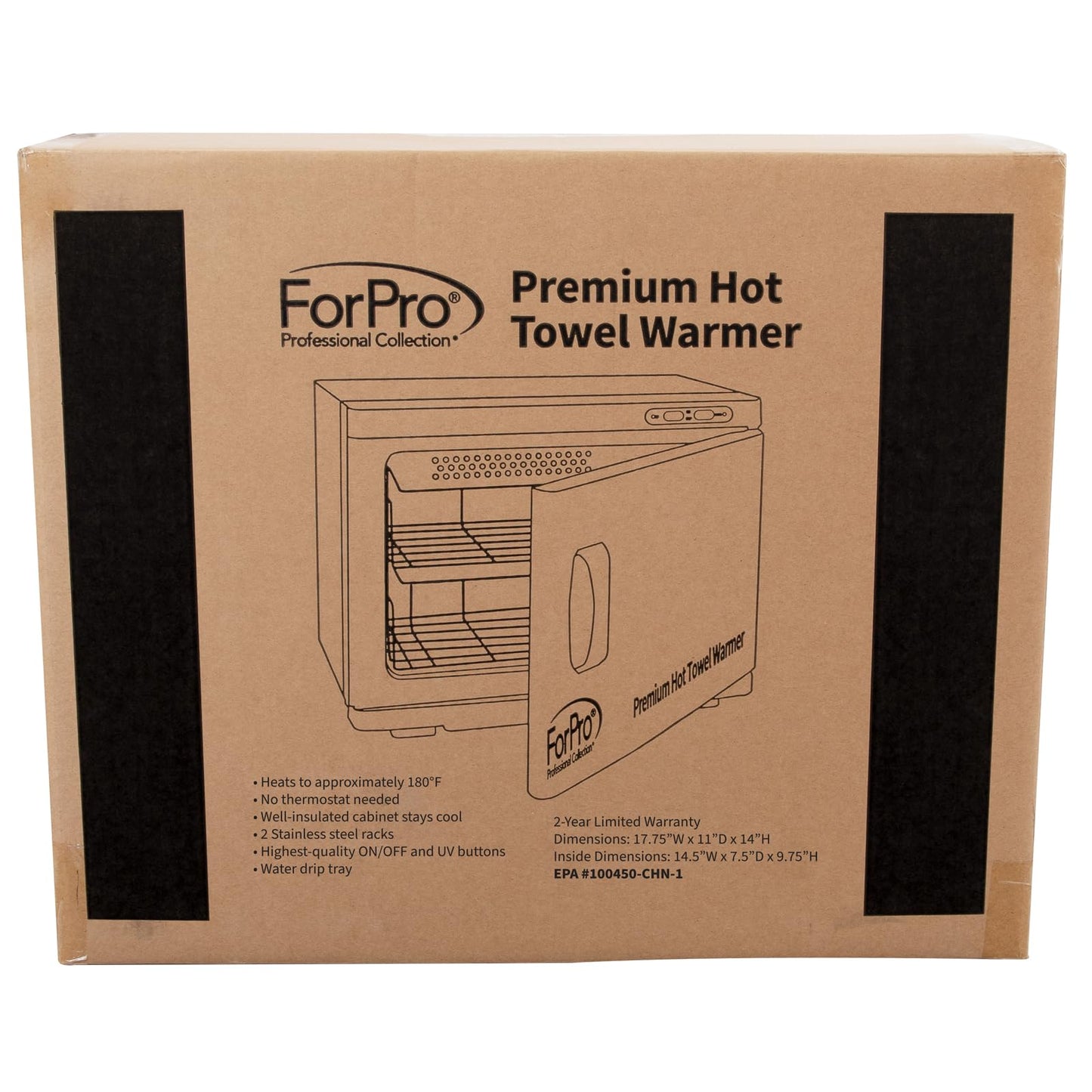 ForPro Professional Collection Premium Hot Towel Warmer, 23L Extra Large Capacity, Two Stainless Steel Racks, White