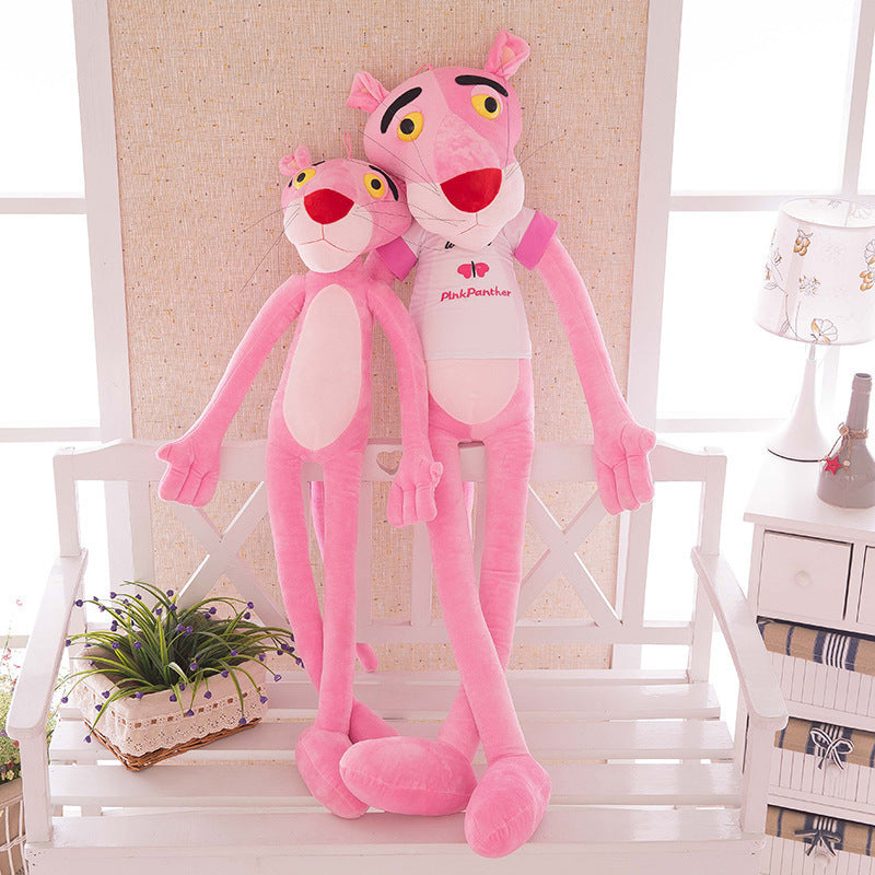 Internet celebrity pink leopard plush toy doll Dalang leopard long legs pink playful leopard jumping tiger large children's gift