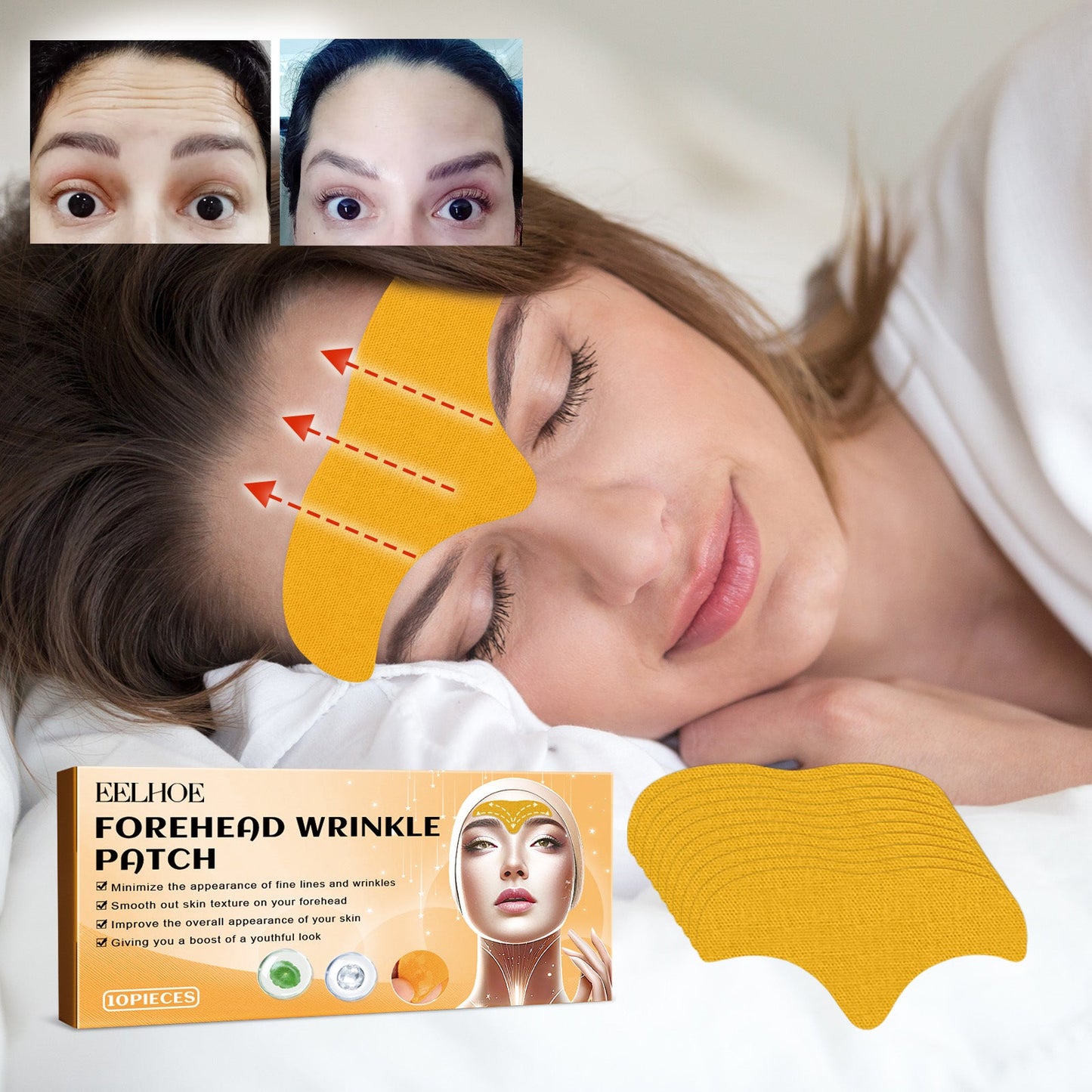 Forehead Wrinkle Patch, Fade Fine Lines Smooth Forehead Fine Lines Firming Skin Anti-Wrinkle Forehead Patch