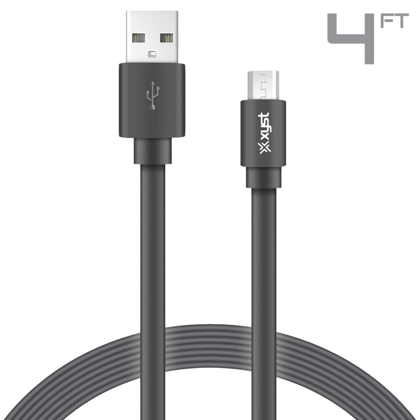 Xyst Charge and Sync USB to Micro USB Flat Cable 4Ft