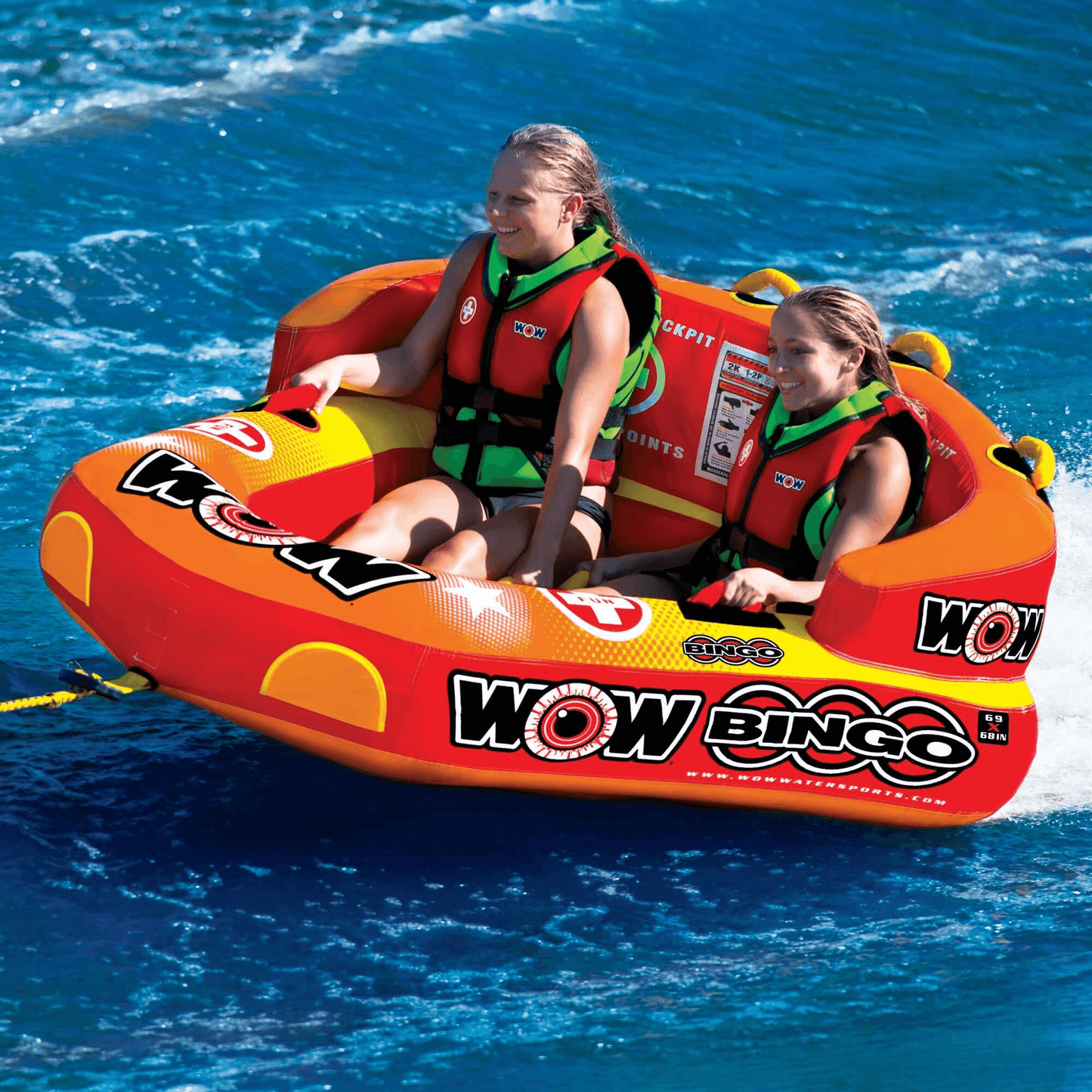 WOW Watersports Bingo 1-2 Person Cockpit Ski Tube with Secured Seating