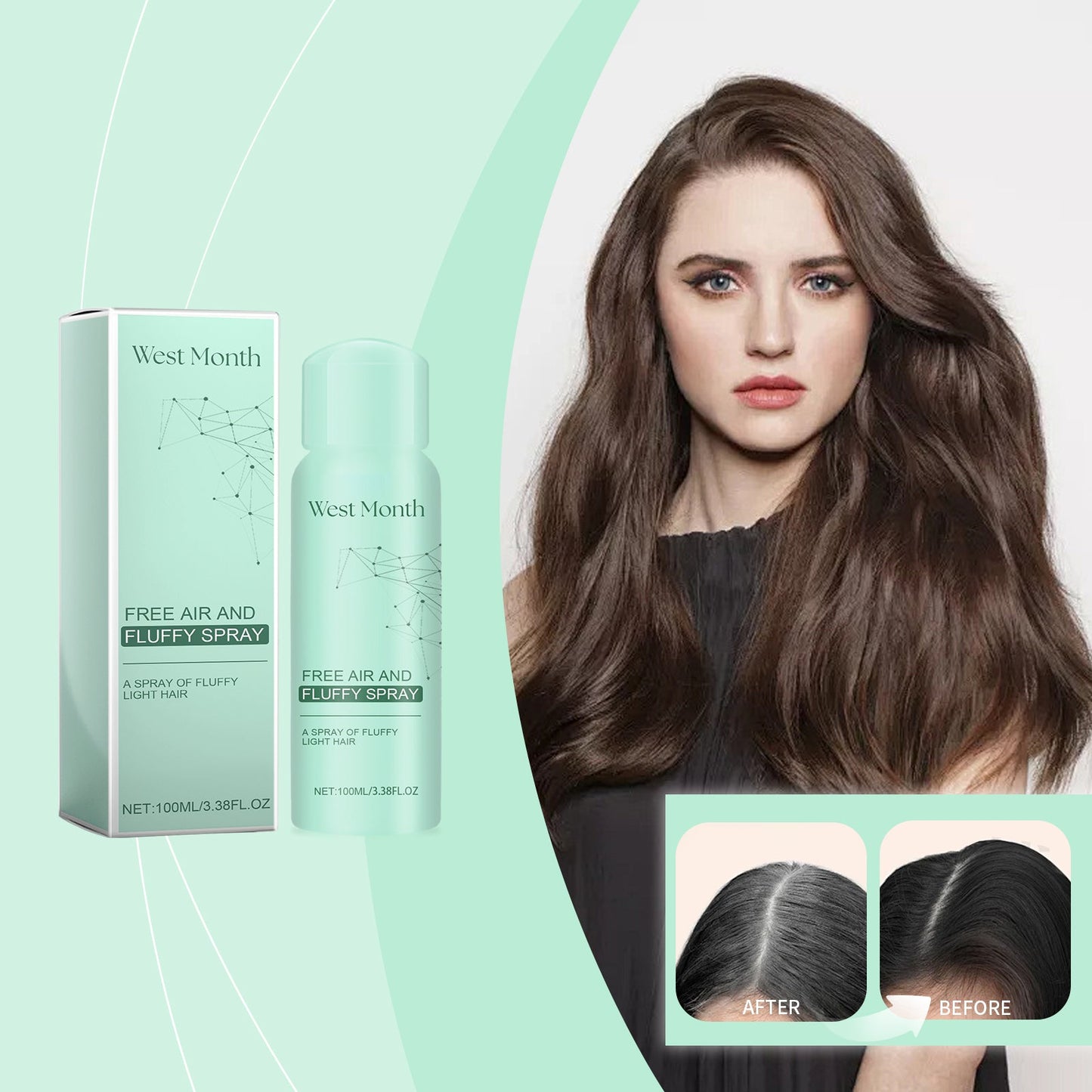 Free Air And Fluffy Spray, Lazyless Leave-In Spray Hair Feels Fluffy And Not Greasy