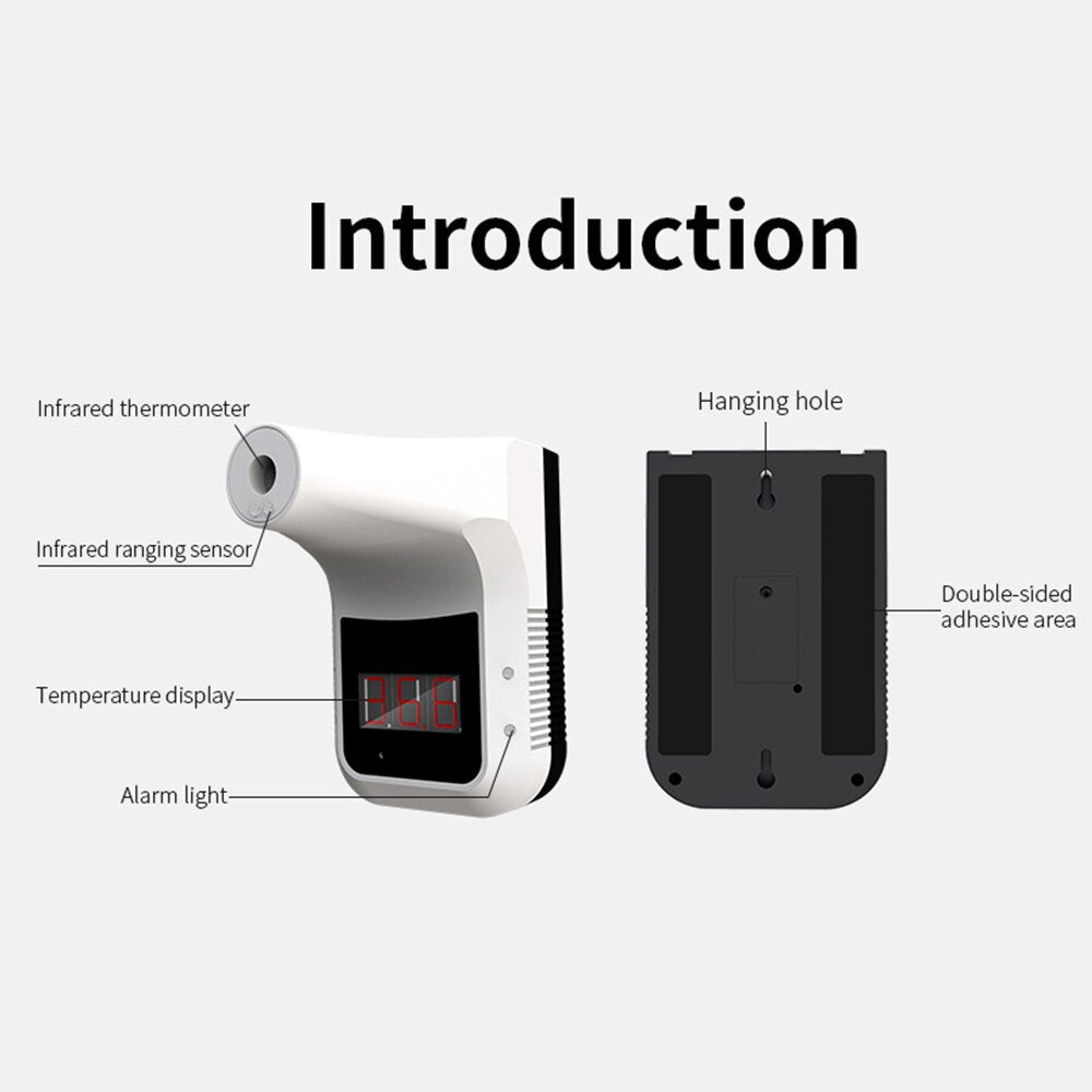 K3 Non-contact Infrared Thermometer Digital Forehead Hand Temperature Sensor Laser Gun With Fever Alarm Wall Mounted