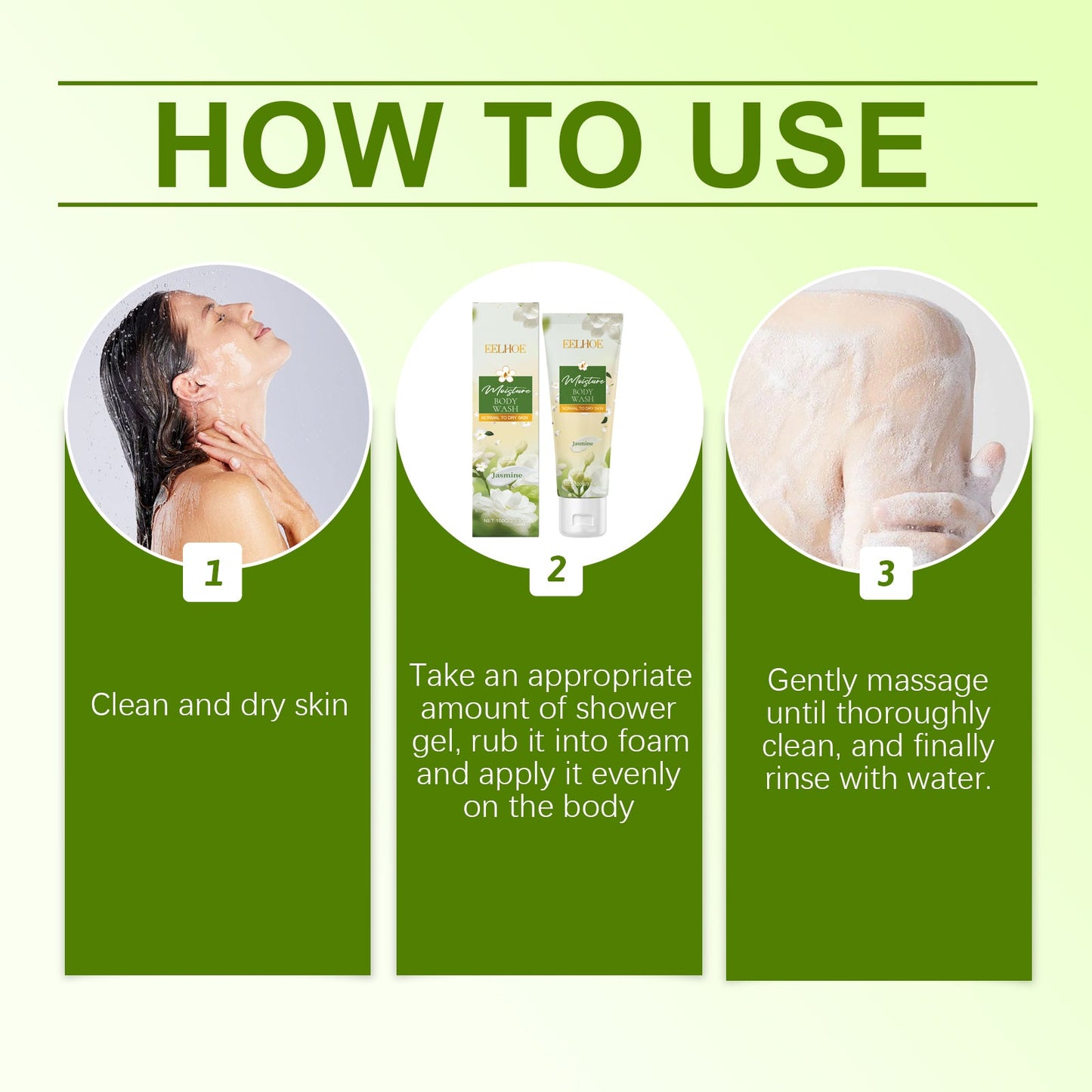 Jasmine Moisturizing Body Wash, Gentle, Clean, Smooth, Moisturizing And Fragrant Body Wash