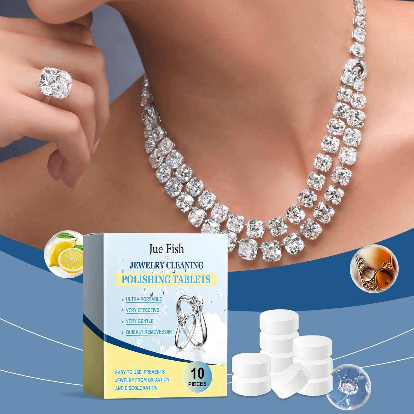 Jewelry Cleaning Effervescent Tablet Jewelry Cleaning Decontamination Anti-Oxidation Jewelry Maintenance Cleaning Tablet